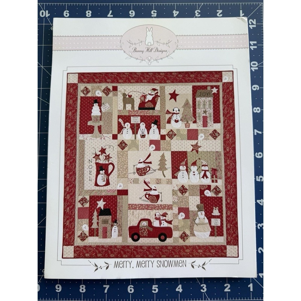 Bunny Hill Designs‎ Merry Merry Snowmen Appliqué Quilt Christmas Pattern Uncut